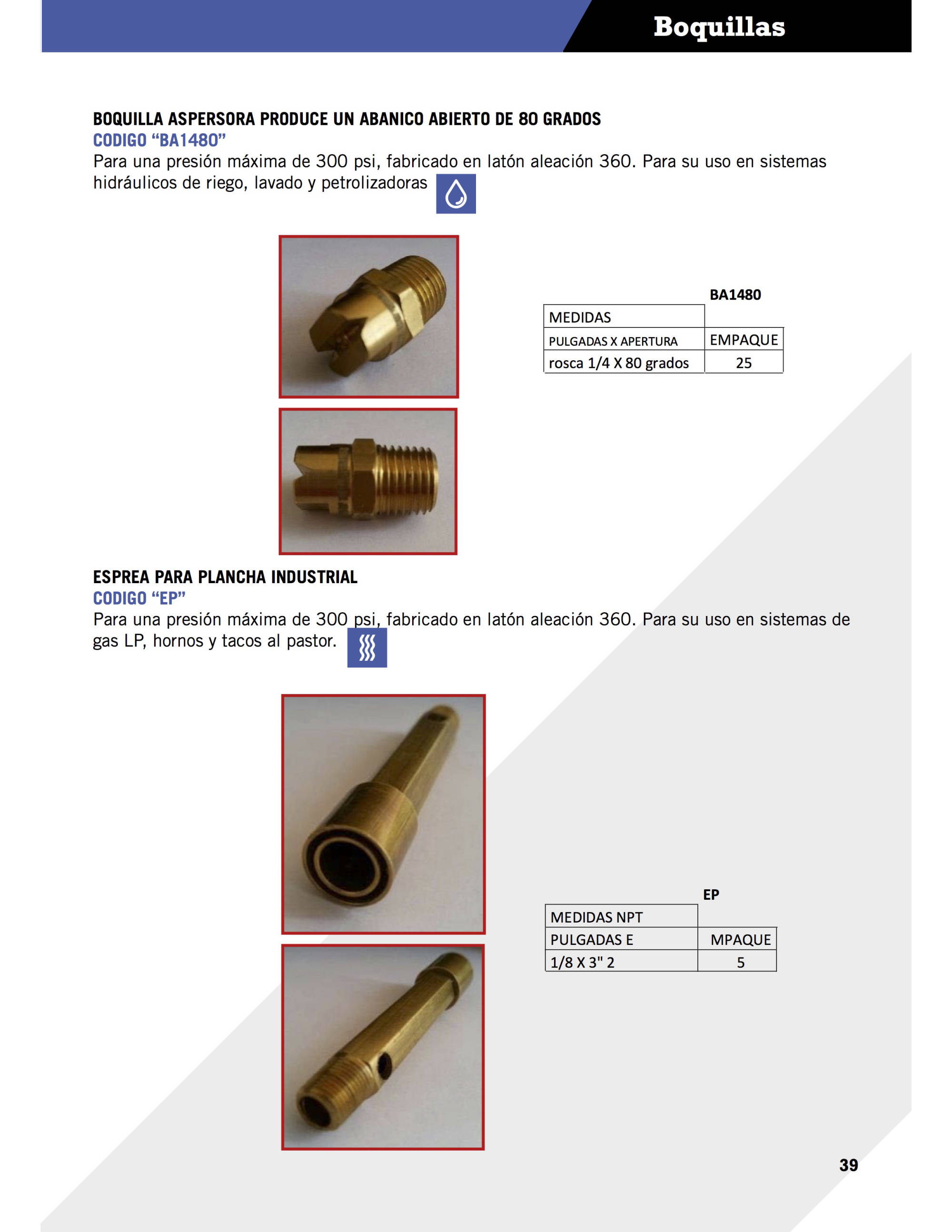 Boquillas y aspersores